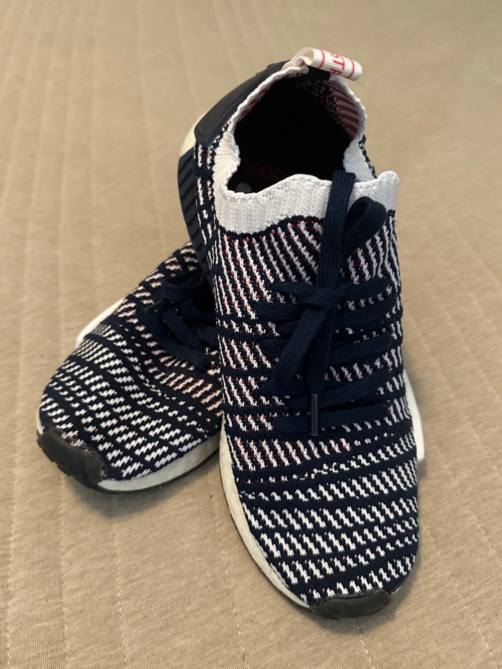 Adidas Navy, White and Red Knit Sneakers